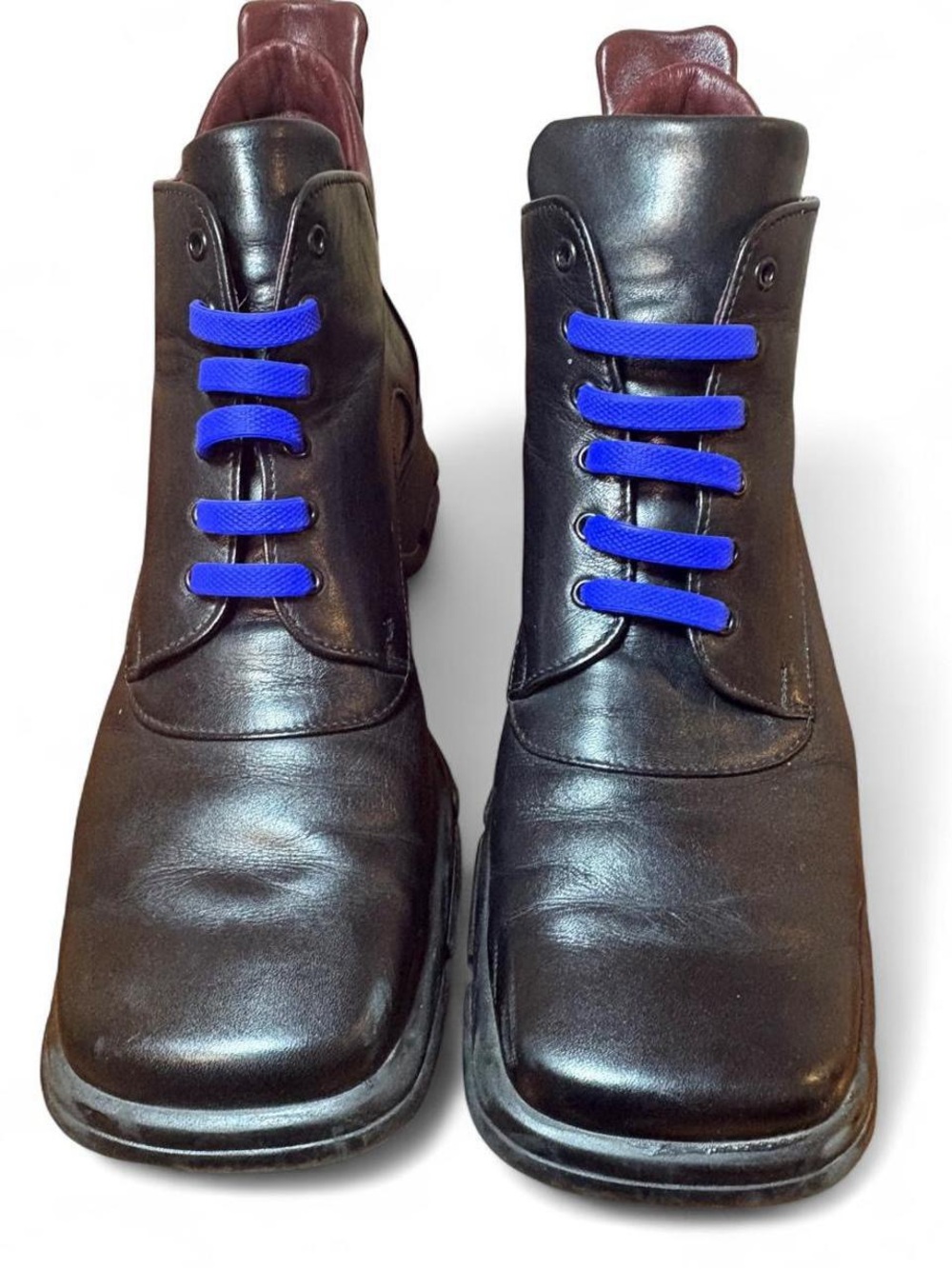 German Brand Vintage Salamander Black Leather Lace-Up Boots